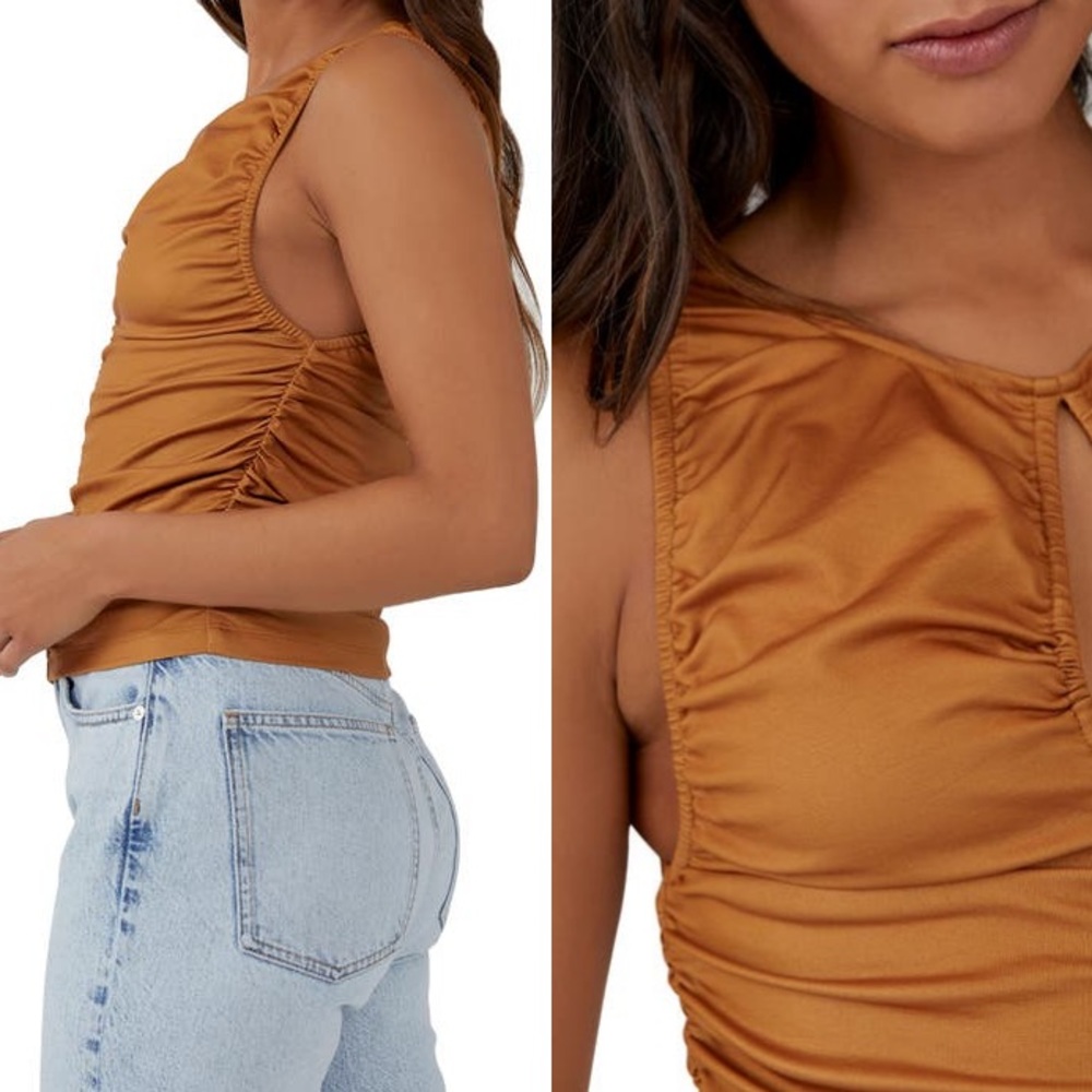 Free People Ride Along Ruched Crop Tank - Picture 2 of 3
